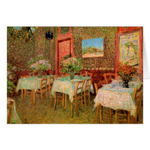 Insida i en restaurang av Vincent van Gogh Hälsningskort