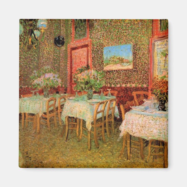 Insida i en restaurang av Vincent van Gogh Magnet (Framsidan)