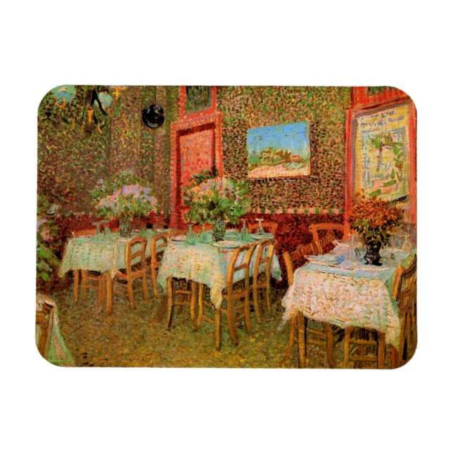 Insida i en restaurang av Vincent van Gogh Magnet (Horisontell)