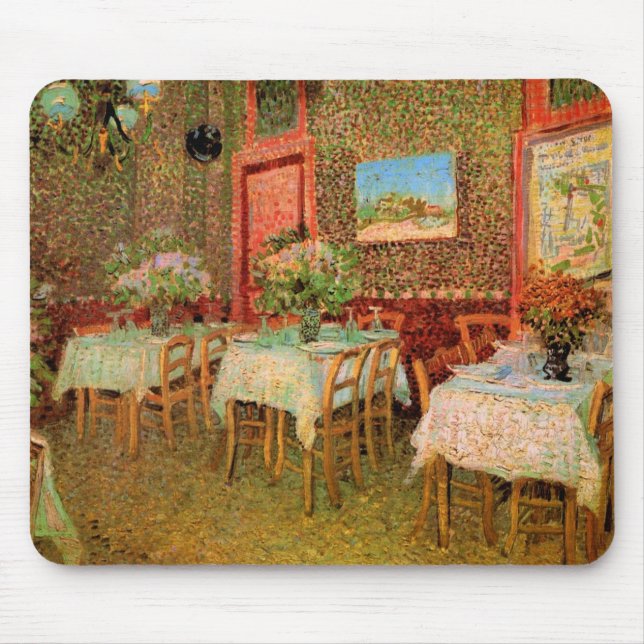 Insida i en restaurang av Vincent van Gogh Musmatta (Framsidan)