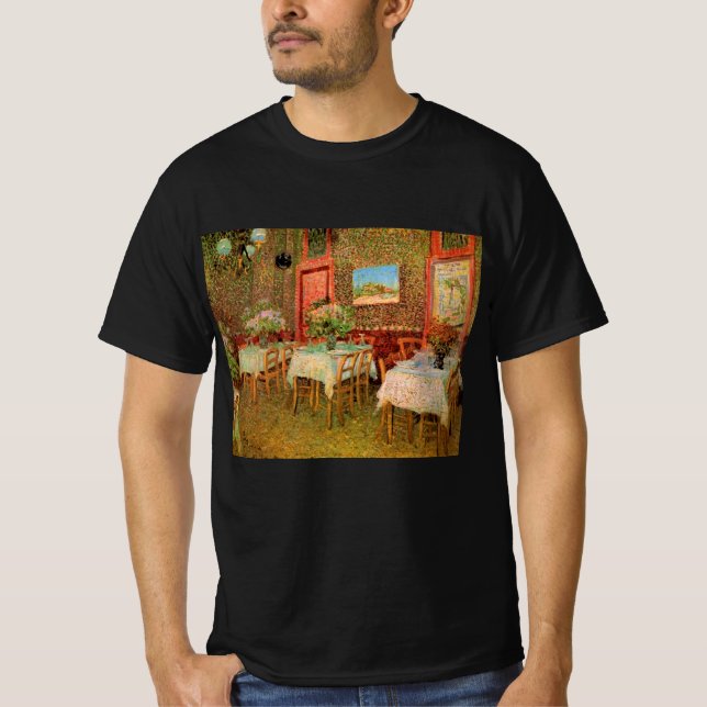 Insida i en restaurang av Vincent van Gogh T Shirt (Framsida)