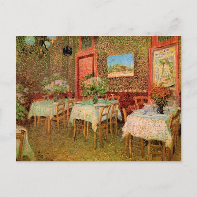 Insida i en restaurang av Vincent van Gogh Vykort (Framsida)