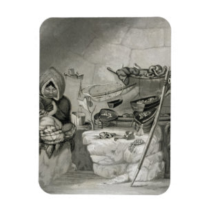Insida i eskimo Snö Hut, Winter Island 1822 Magnet