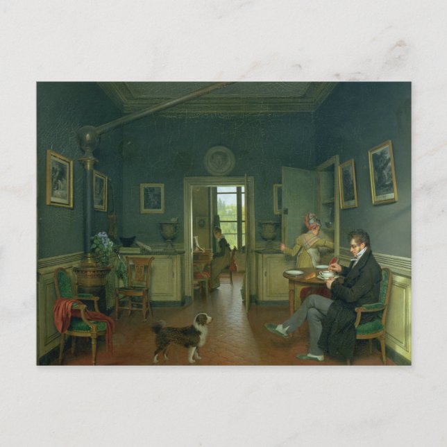 Insida i ett matrum, 1816 vykort (Framsida)