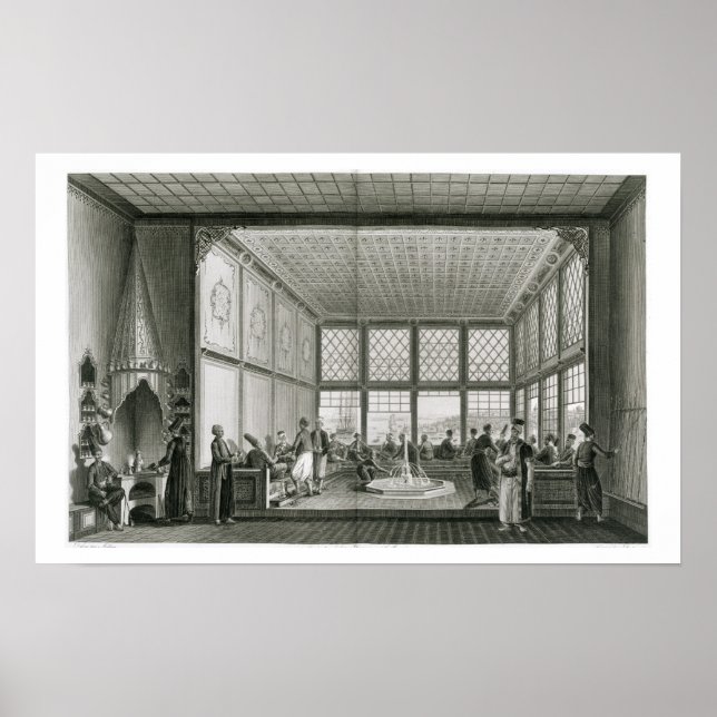 Insida i ett offentligt kafé i Konstantinopel av Poster (Framsidan)