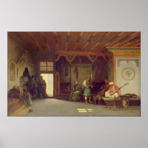 Insida i ett orientaliskt kafé poster