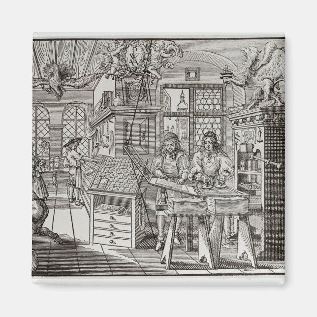 Insida i ett tryckeri i Nürnberg Magnet (Framsidan)