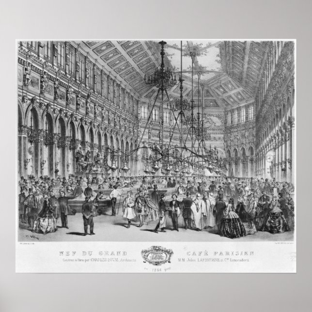 Insida i Grand Cafe Parisien, Paris Poster (Framsidan)