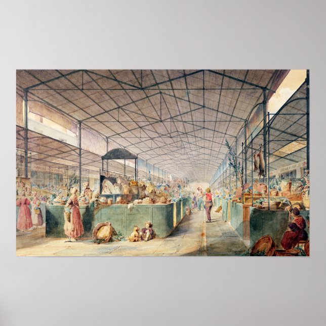 Insida i Les Halles, 1835 Poster (Framsidan)