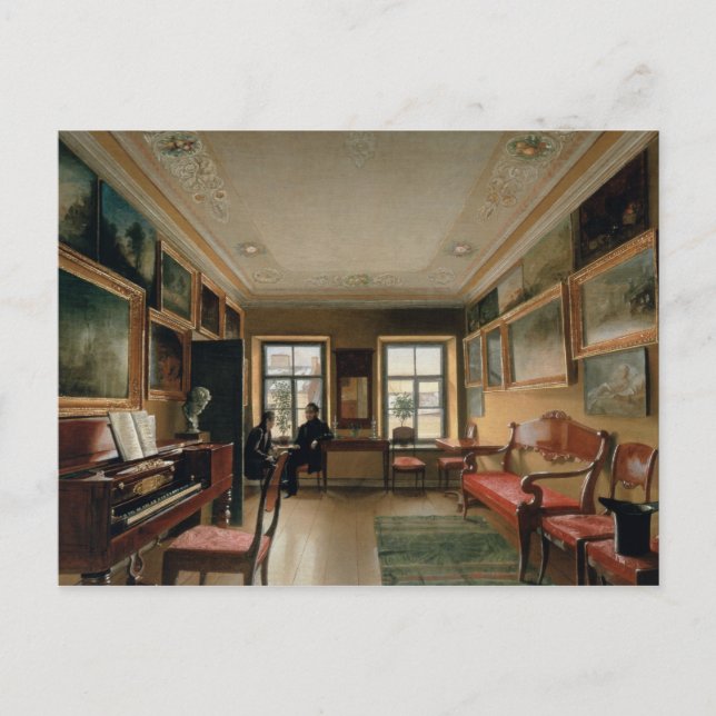 Insida i Manor House, 1830-talet Vykort (Framsida)