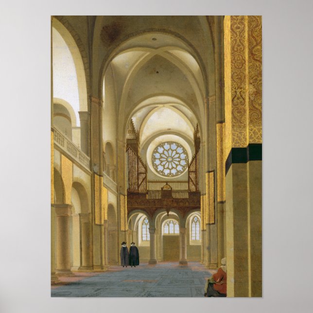 Insida i Marienkirche i Utrecht, 1638 Poster (Framsidan)