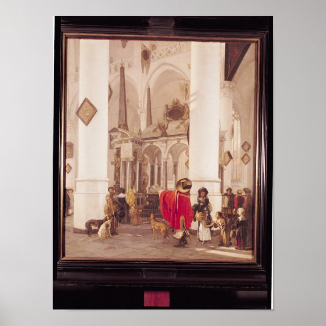 Insida i Nieuwe Kerk, Delft, 1656 Poster (Framsidan)