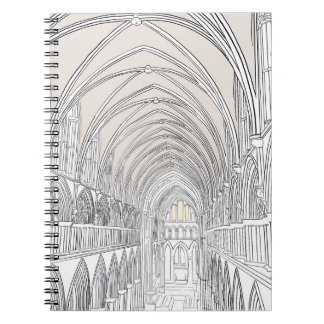 Insida i Salisbury Cathedral | Linje Teckning Anteckningsbok