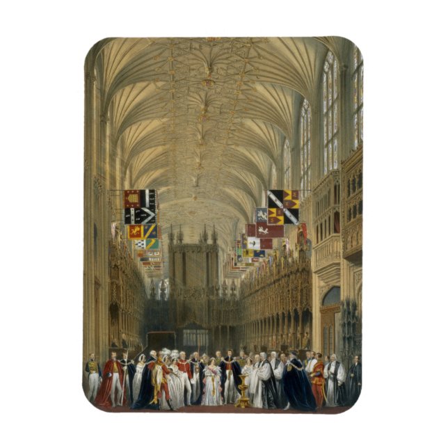 Insida i St George's Chapel, 1838 (färg litho) Magnet (Vertikal)