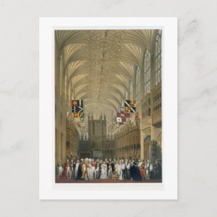 Insida i St George's Chapel, 1838 (färg litho) Vykort