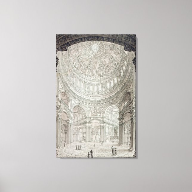 Insida i St.Paul's Cathedral, 1817 Canvastryck (Framsida)