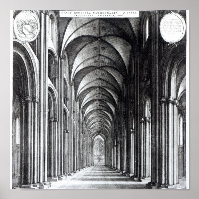 Insida i St. Paul's Nave, 1658 Poster (Framsidan)