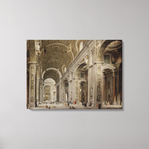Insida i St Peter's Basilica i Rom Canvastryck