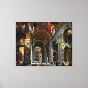 Insida i St Peter's Basilica, Rom Canvastryck