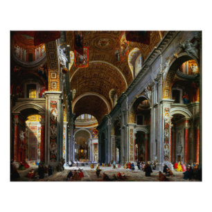Insida i St Peter's Basilica, Rom Fototryck