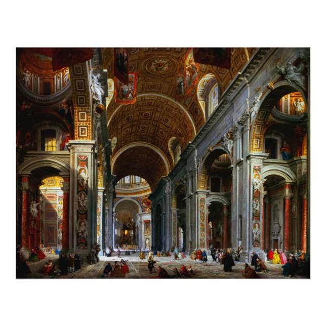 Insida i St Peter's Basilica, Rom Fototryck (Framsidan)