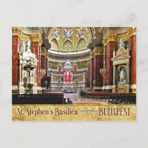 Insida i St. Stephen's Basilica i Budapest Vykort