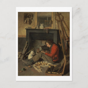 Insida i Studio, 1845 (olja på arbetsyta) Vykort