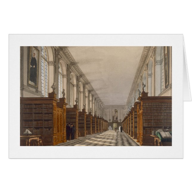 Insida i Trinity College Bibliotek, Cambridge, för Hälsningskort (Framsidan Horizontal)