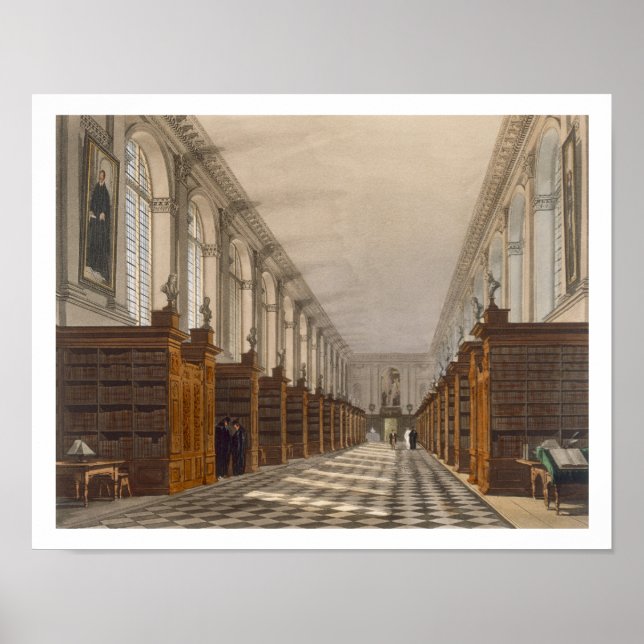 Insida i Trinity College Bibliotek, Cambridge, för Poster (Framsidan)