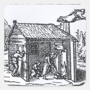 Insida i Witch's House, 1579 Fyrkantigt Klistermärke