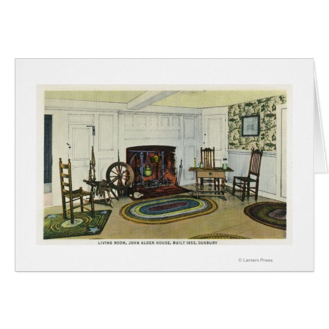 Insida Live Room View of the John Alden Hälsningskort (Framsidan Horizontal)