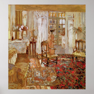 Insida med en kvinna i Gult längst fram Poster