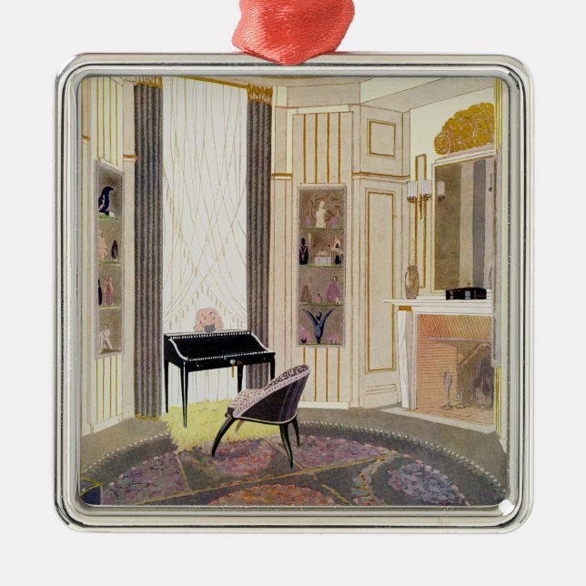 Insida med möblemang som är designat vid Ruhlmann, Julgransprydnad Metall (Framsidan)