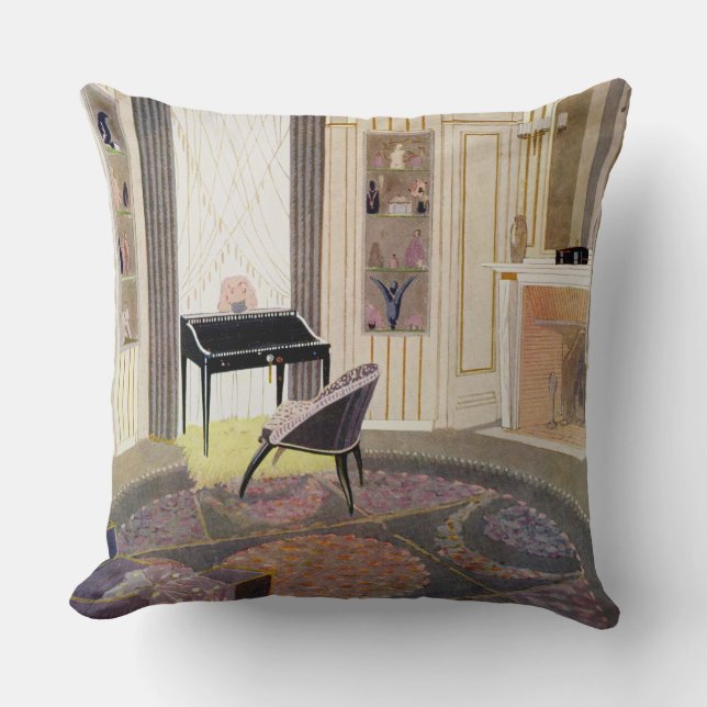 Insida med möblemang som är designat vid Ruhlmann, Kudde (Framsida)