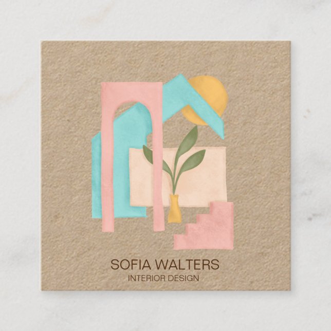 insida planerar att förlägga ett riktigt hotellrum fyrkantigt visitkort (Framsida)