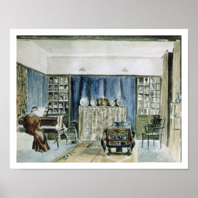 Insida till Kelmscott Manor (w/c på papper) Poster (Framsidan)