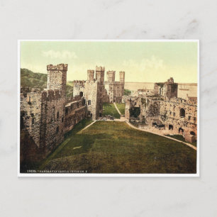 Insida, tittar öster, Carnarvon Castle (dvs. Cae Vykort