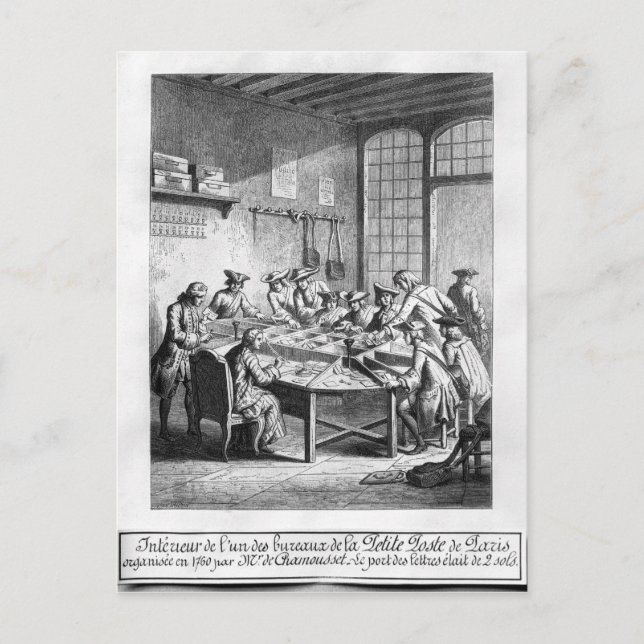 Insida vid det lilla postkontoret i Paris Vykort (Framsida)