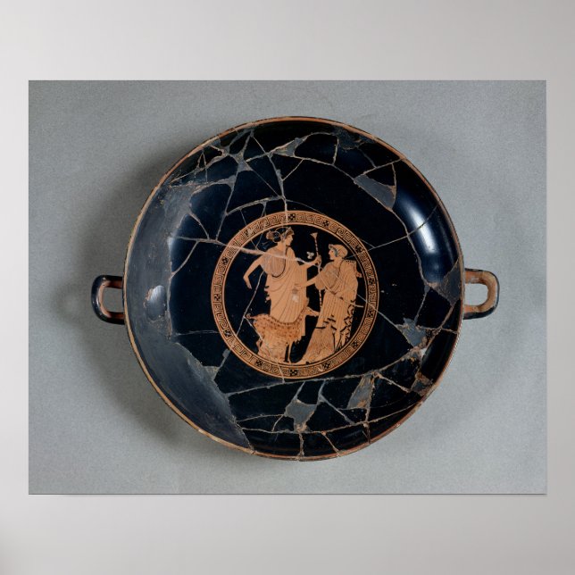 Insida vid ett attiskt rödfigur kopp poster (Framsidan)