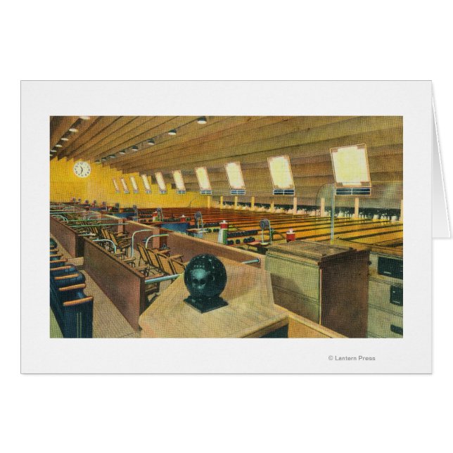 Insida View of Sunset Bowling Center 2 Hälsningskort (Framsidan Horizontal)