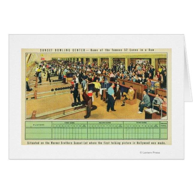 Insida View of Sunset Bowling Center Hälsningskort (Framsidan Horizontal)