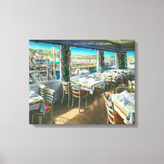Insida-vy för Vista del Mar Restaurant Canvastryck (Framsida)