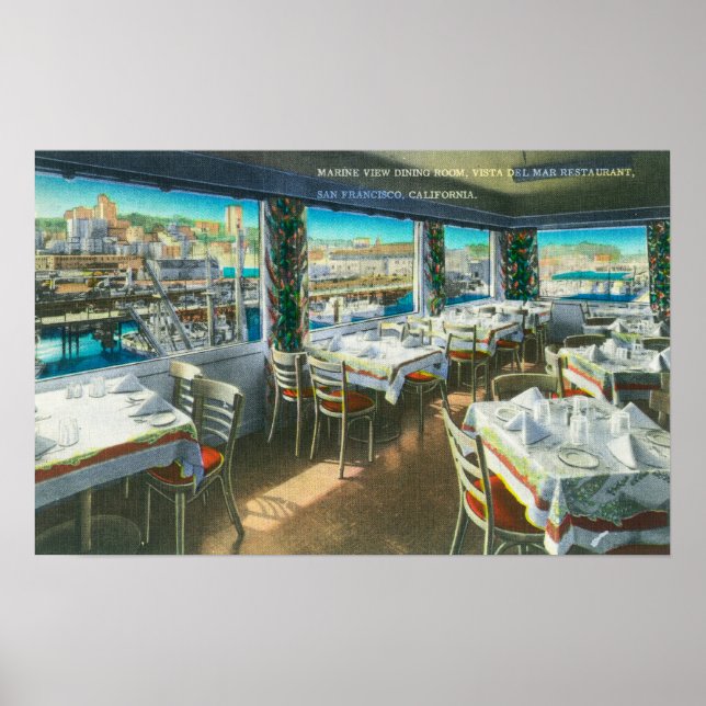 Insida-vy för Vista del Mar Restaurant Poster (Framsidan)