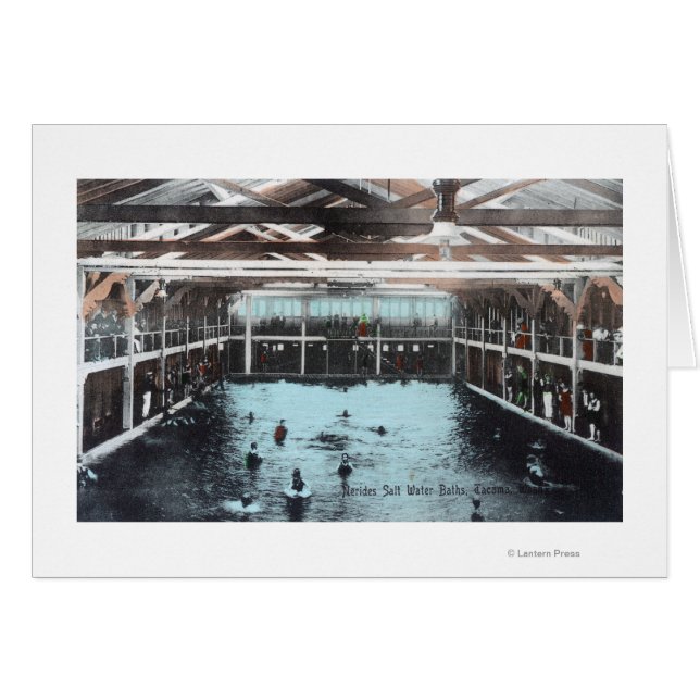 Insida Vy över Nerides Salt Vatten Baths Hälsningskort (Framsidan Horizontal)