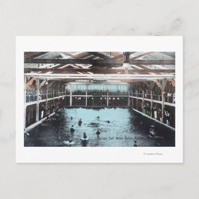 Insida Vy över Nerides Salt Vatten Baths Vykort (Framsida)