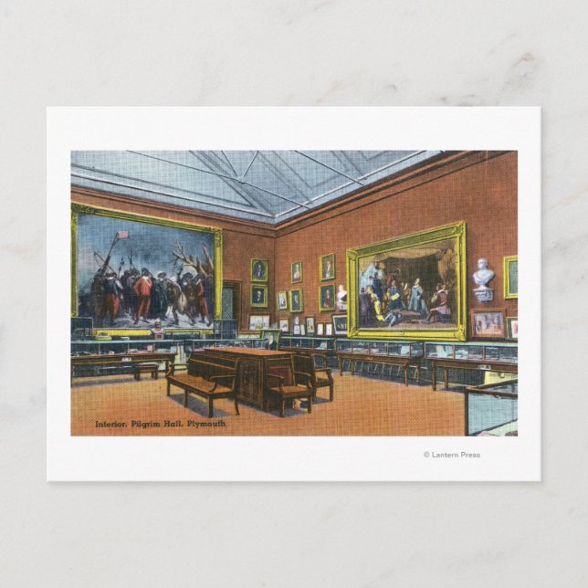 Insida-vy över Pilgrim Hall Vykort (Framsida)