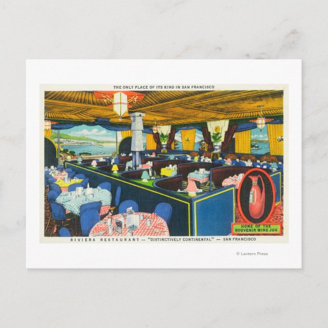 Insida-vy över Riviera Restaurant Vykort (Framsida)
