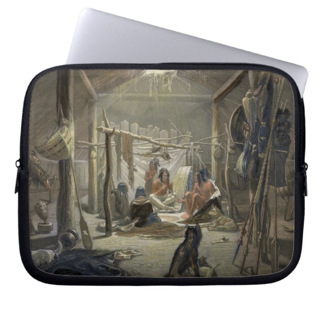 Insidan av en koja av en Mandan chef, pläterar 19 Laptop Sleeve (Framsidan)