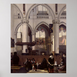Insidan av Oude Kerk, Amsterdam, c.1660 Poster