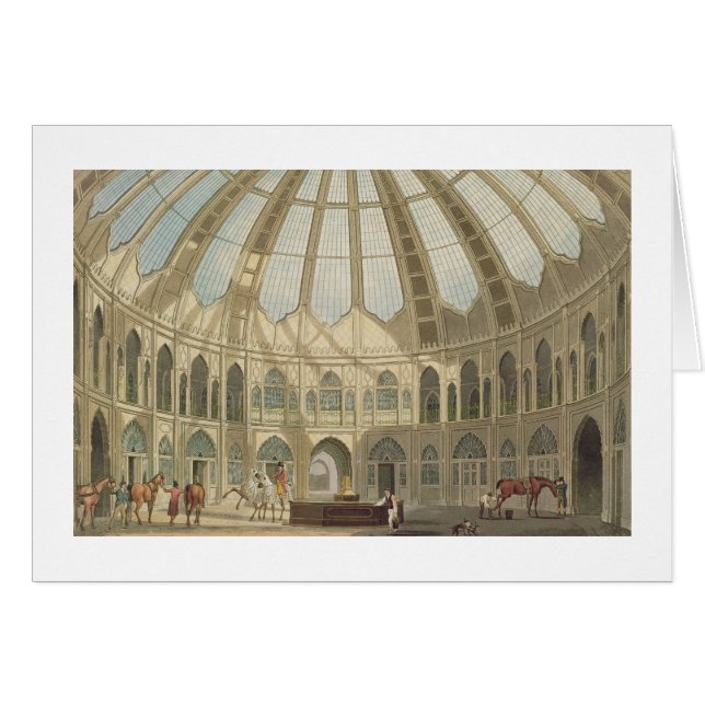 Insidan av stallen, från 'beskådar av Roen Hälsningskort (Framsidan Horizontal)